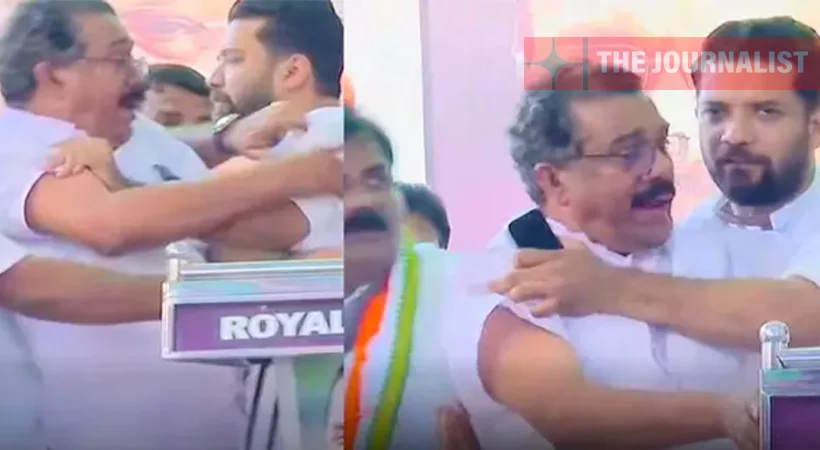 ‘പുതുയുഗ യാത്ര’ വേദിയിൽ നാടകീയ രംഗങ്ങൾ: പ്രസംഗ ക്രമത്തിൽ പിടിവിട്ട് ഷാഫി പറമ്പിൽ