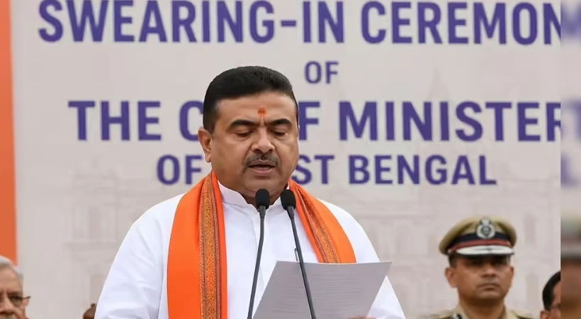 ബംഗാളിലെ ആദ്യ ബിജെപി മന്ത്രിസഭ; സുവേന്ദു അധികാരി മുഖ്യമന്ത്രിയായി സത്യപ്രതിജ്ഞ ചെയ്തു